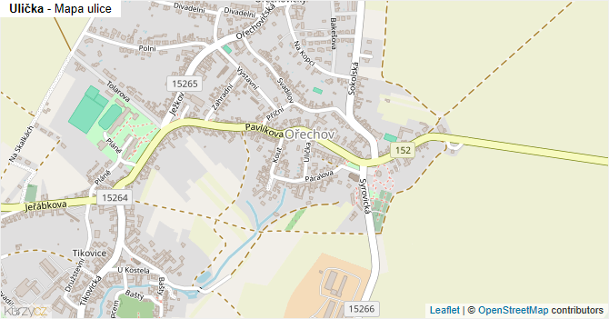 Ulička - mapa ulice