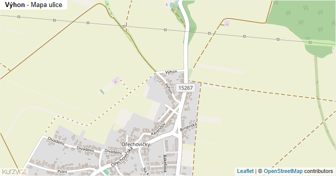 Výhon - mapa ulice