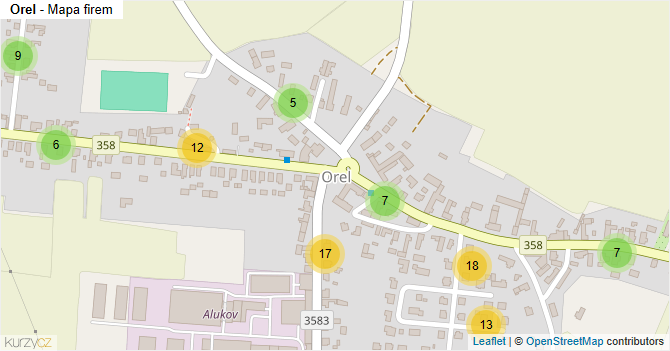Orel - mapa firem