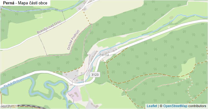 Perná - mapa části obce