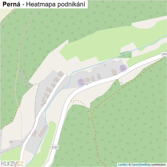 Mapa Perná - Firmy v části obce.