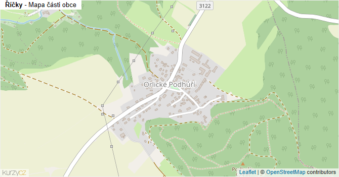 Říčky - mapa části obce