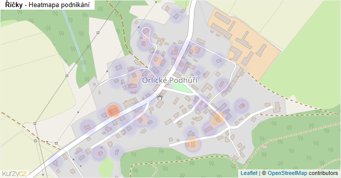 Říčky - mapa podnikání