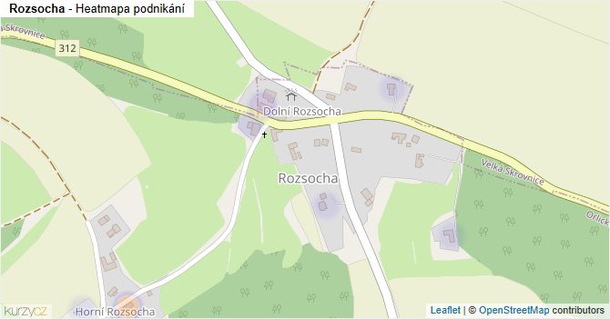 Rozsocha - mapa podnikání