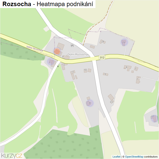 Mapa Rozsocha - Firmy v části obce.