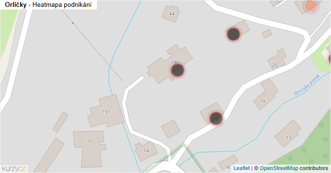 Orličky - mapa podnikání