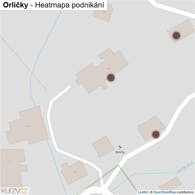 Mapa Orličky - Firmy v obci.