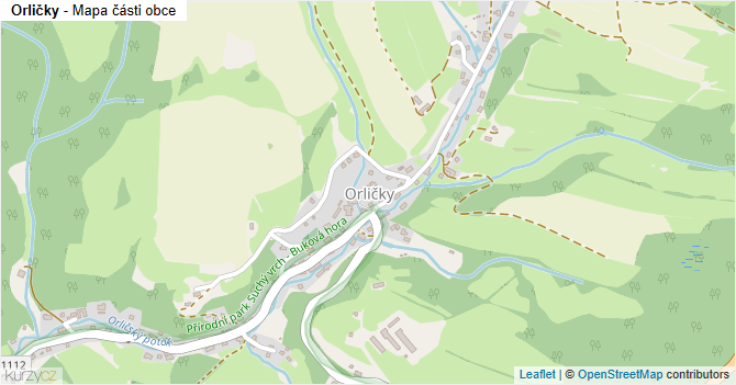 Orličky - mapa části obce