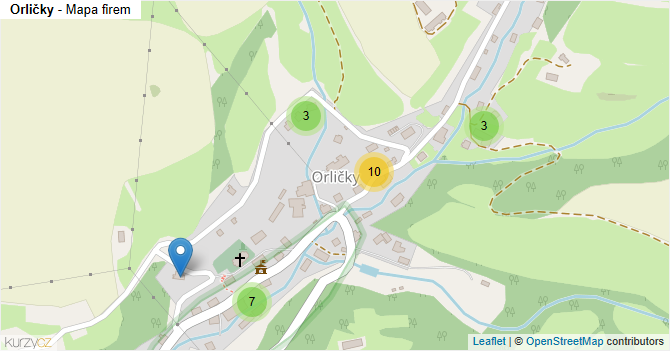 Orličky - mapa firem