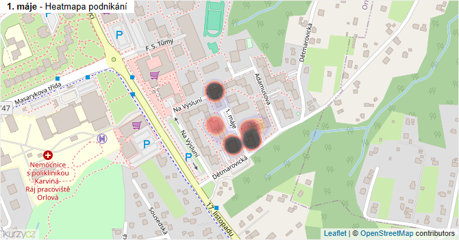 1. máje - mapa podnikání