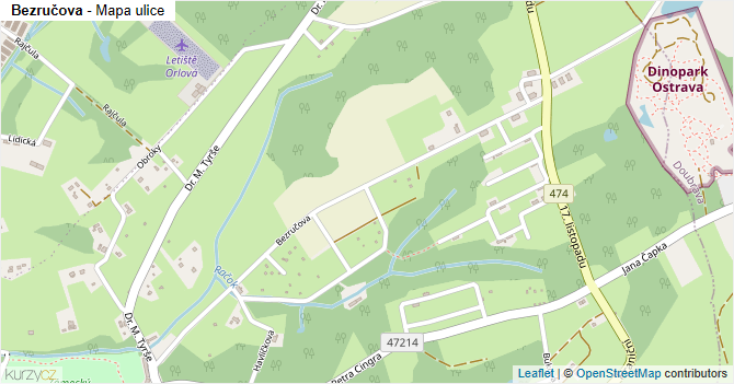 Bezručova - mapa ulice