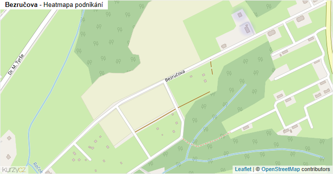 Bezručova - mapa podnikání