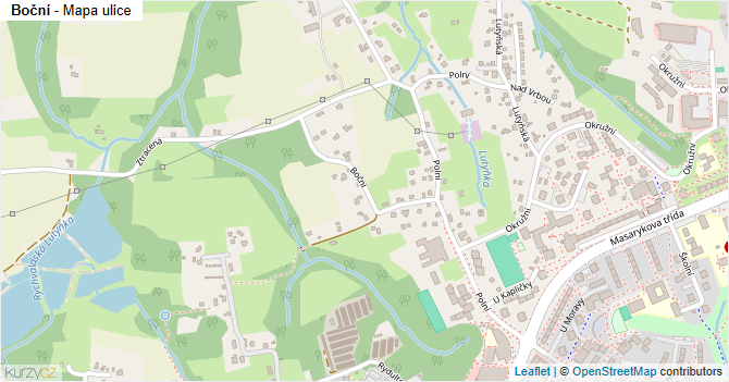 Boční - mapa ulice