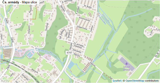 Čs. armády - mapa ulice