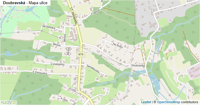Doubravská - mapa ulice