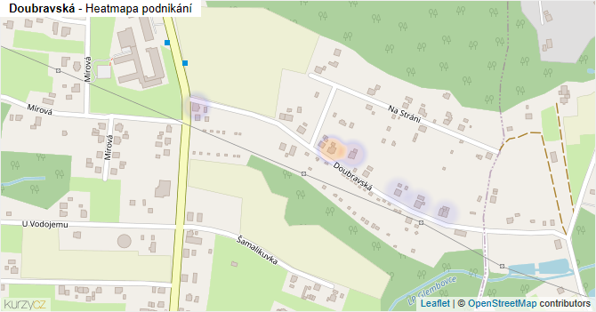 Doubravská - mapa podnikání