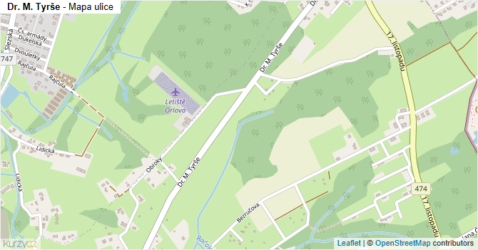 Dr. M. Tyrše - mapa ulice