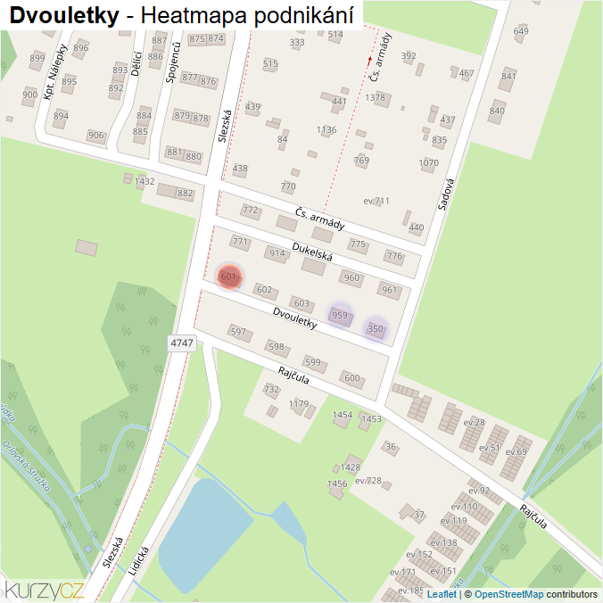 Mapa Dvouletky - Firmy v ulici.