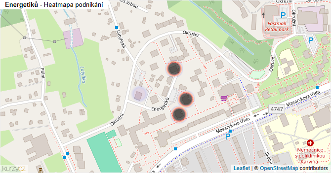 Energetiků - mapa podnikání