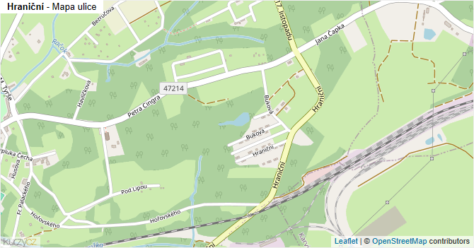Hraniční - mapa ulice
