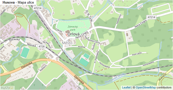 Husova - mapa ulice