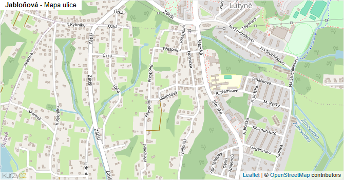 Jabloňová - mapa ulice