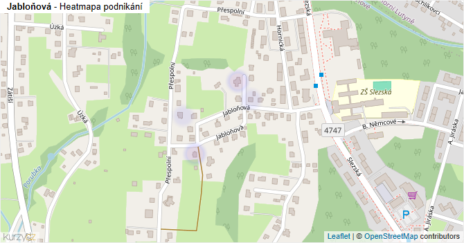 Jabloňová - mapa podnikání