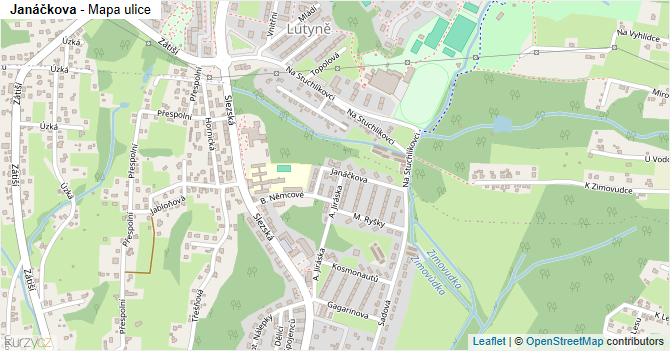 Janáčkova - mapa ulice