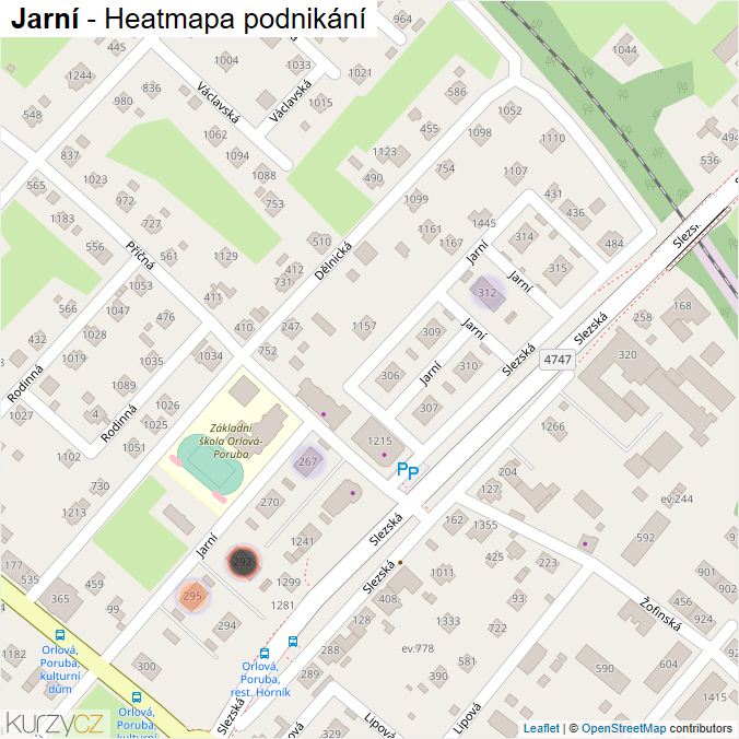 Mapa Jarní - Firmy v ulici.