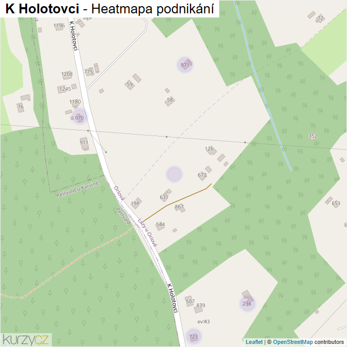 Mapa K Holotovci - Firmy v ulici.