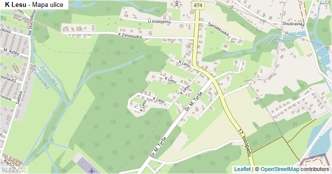 K Lesu - mapa ulice