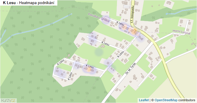 K Lesu - mapa podnikání