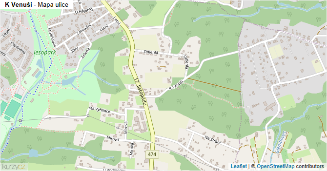 K Venuši - mapa ulice