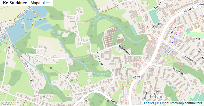 Ke Studánce - mapa ulice
