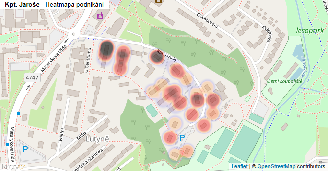 Kpt. Jaroše - mapa podnikání