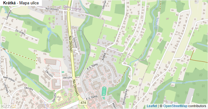 Krátká - mapa ulice