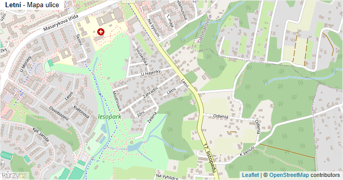 Letní - mapa ulice