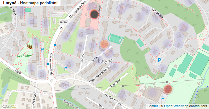 Lutyně - mapa podnikání