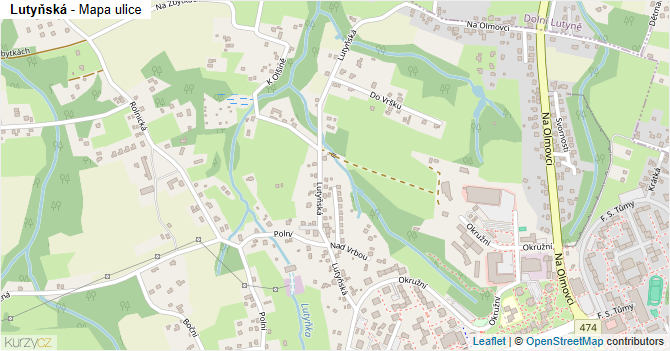 Lutyňská - mapa ulice