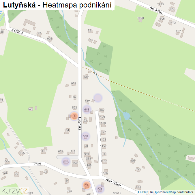 Mapa Lutyňská - Firmy v ulici.