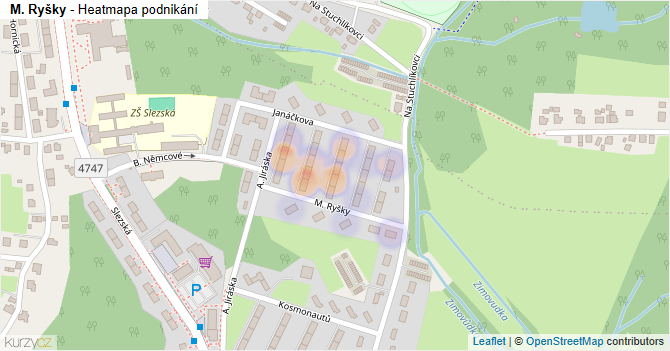 M. Ryšky - mapa podnikání