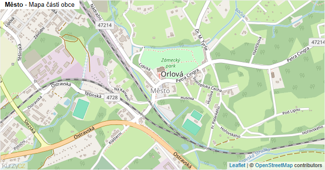 Město - mapa části obce