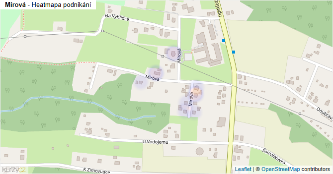 Mírová - mapa podnikání