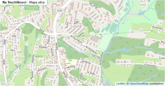 Na Stuchlíkovci - mapa ulice