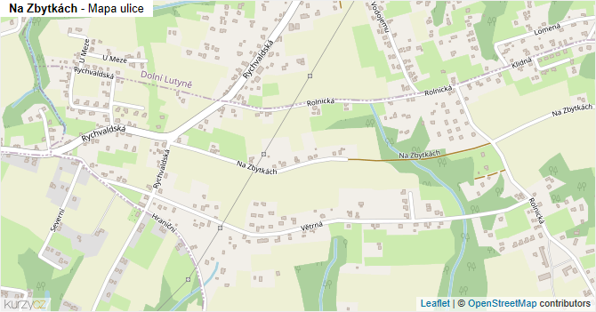 Na Zbytkách - mapa ulice