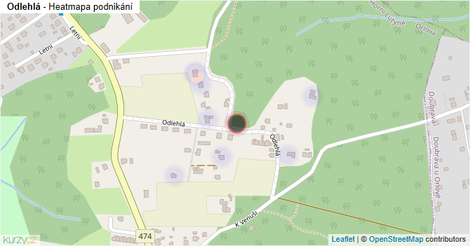 Odlehlá - mapa podnikání