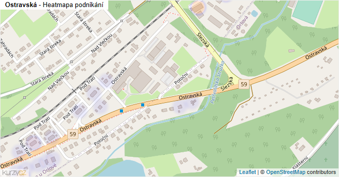 Ostravská - mapa podnikání
