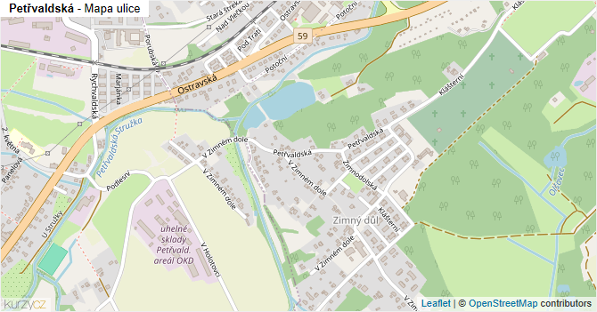 Petřvaldská - mapa ulice