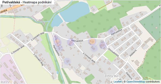 Petřvaldská - mapa podnikání