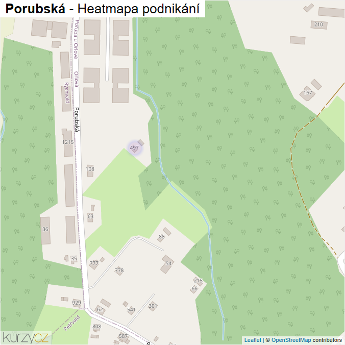 Mapa Porubská - Firmy v ulici.